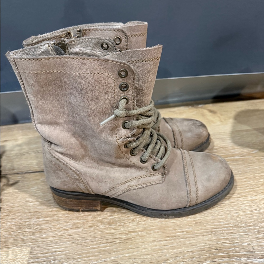 Steve Madden Taupe Combat Boots